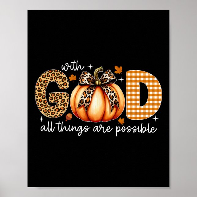 Fall Pumpkin S for Women Jesus Christian Thanksgiv Poster (Framsidan)