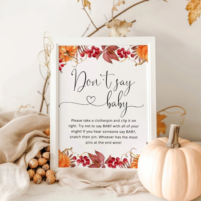 Fall pumpkin Säg inte att baby Poster (Skapare uppladdad)