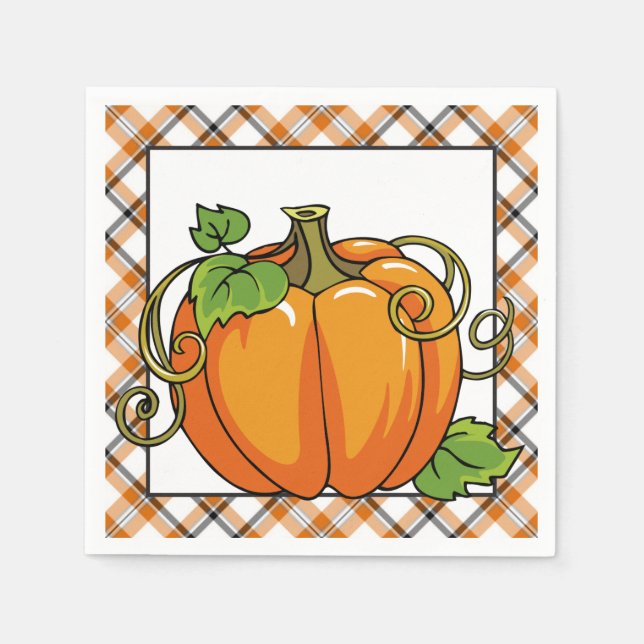 Fall Pumpkin säsong papper napkins Pappersservett (Framsidan)