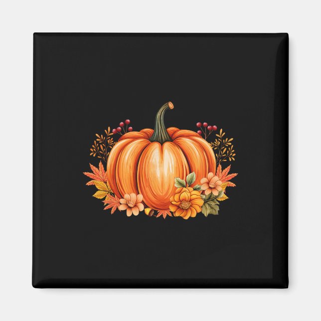 Fall Pumpkin Season Retro Halloween Hösttack Magnet (Framsidan)