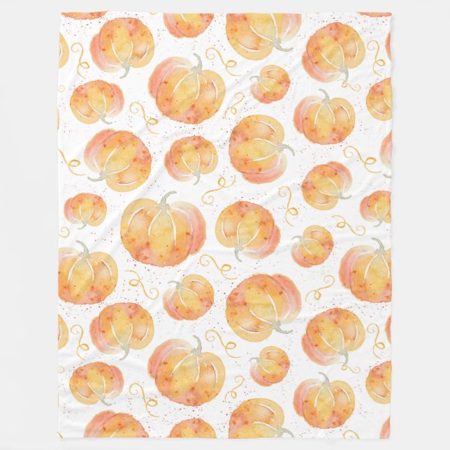 Fall Pumpkin Sherpa Blanket Fleecefilt (Framsidan)