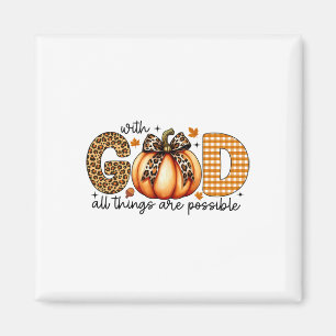 Fall Pumpkin Shirts för Jesus Christian än Magnet
