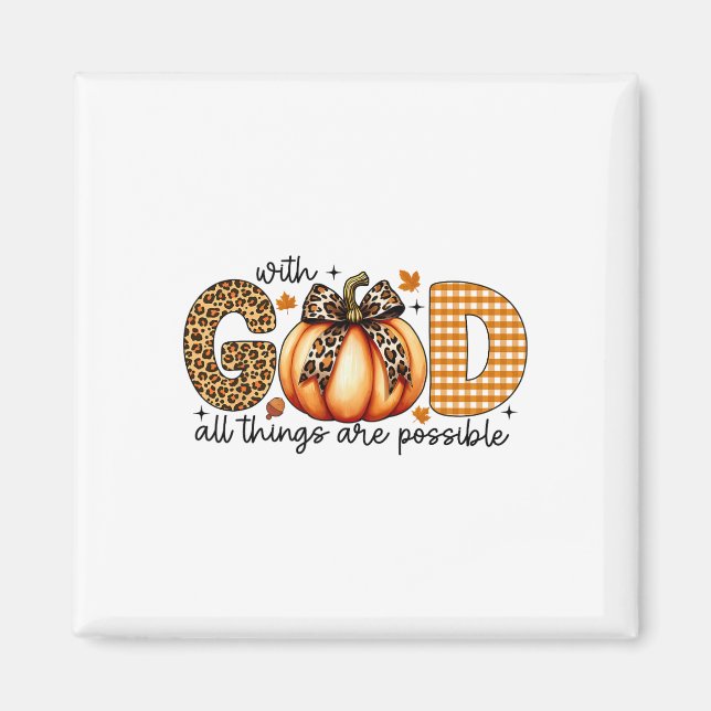 Fall Pumpkin Shirts för Jesus Christian än Magnet (Framsidan)