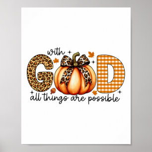 Fall Pumpkin Shirts för Jesus Christian än Poster