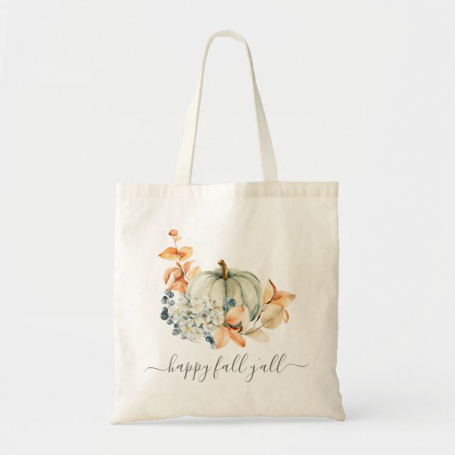 Fall Pumpkin Shopping Tote Bag Tygkasse (Framsidan)