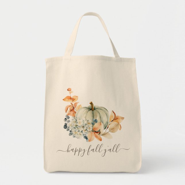 Fall Pumpkin Shopping Tote Bag Tygkasse (Framsidan)