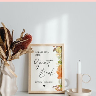 Fall Pumpkin, signera vår gäst Bok-signatur Poster