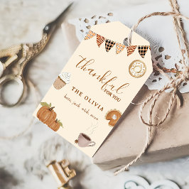 Fall Pumpkin som är tacksam för Märkrn Presentetikett