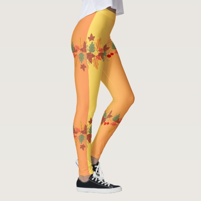 Fall Pumpkin Spice Halloween Thanksgiving Harvest Leggings (Höger)