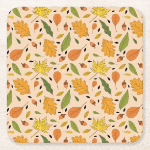 Fall Pumpkin Spice Halloween Thanksgiving Harvest Underlägg Papper Kvadrat
