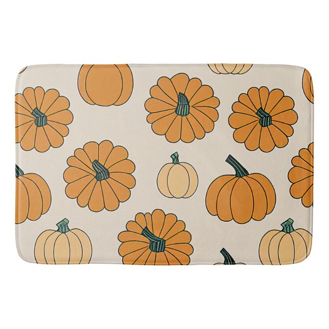 Fall Pumpkin Spice Halloween Thanksgiving Pumpkins Badrumsmatta (Framsidan)