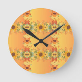 Fall Pumpkin Spice Halloween Thanksgiving Pumpkins Rund Klocka