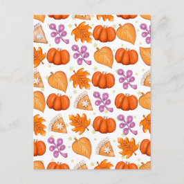 Fall Pumpkin Spice Halloween Thanksgiving Pumpkins Vykort