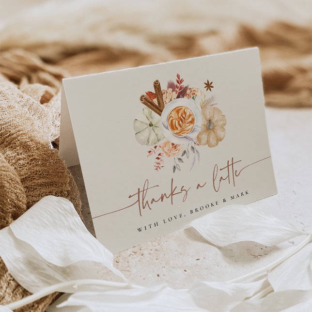 Fall Pumpkin Spice "Tack a Latte" Tack Kort (Skapare uppladdad)