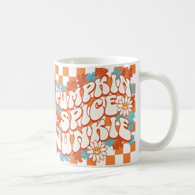 Fall Pumpkin Spice Thanksgiving Hösten tema för Fa Kaffemugg (Höger)
