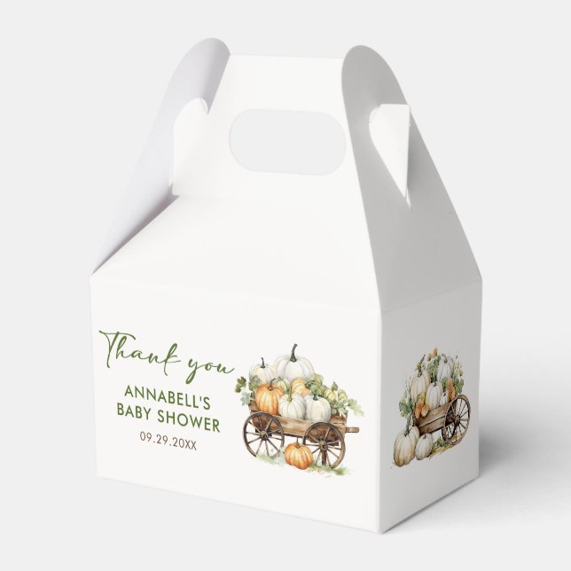 Fall Pumpkin Sunsun Baby Shower Tack Presentaskar (Framsidan Sidan)