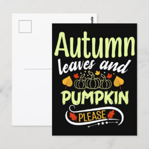 Fall Pumpkin T-Shirt, höstfälla, 2025 Vykort