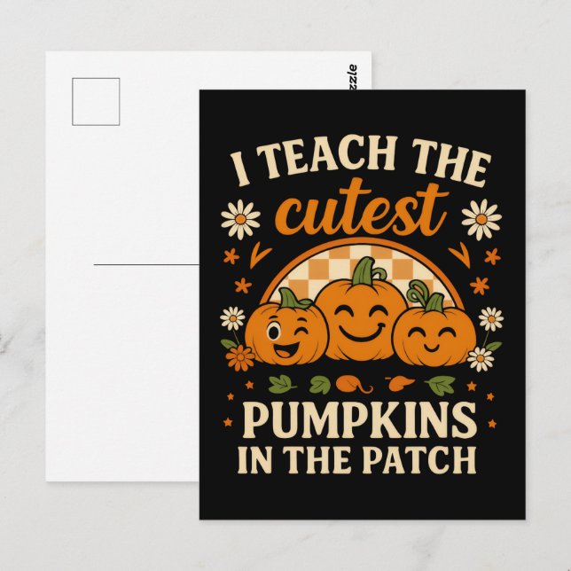 Fall Pumpkin T-Shirt, höstfälla, 2025 Vykort (Fram/baksida)