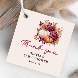 Fall Pumpkin Tack Baby Shower Gåvor Etiketter