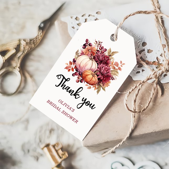 Fall Pumpkin-Tack för Möhippa Presentetikett (Skapare uppladdad)