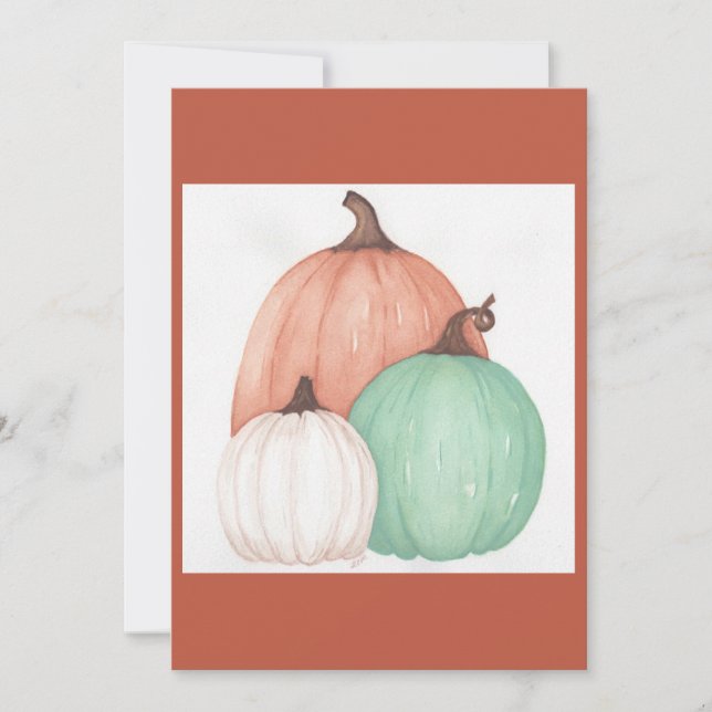 Fall Pumpkin Trio-Thanksgiving-kort Tack Kort (Framsida)
