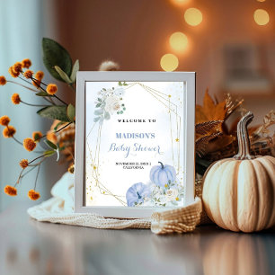 Fall Pumpkin Välkomstpojkens babydusch Poster