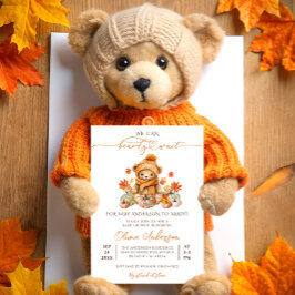 Fall Pumpkin vi kan bearly Wait Baby Shower Inbjudningar