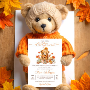 Fall Pumpkin vi kan bearly Wait Baby Shower Inbjudningar