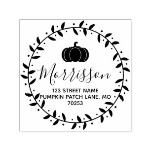 Fall Pumpkin & WAN Personlig Självfärgande Stämpel