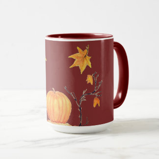 Fall Pumpkin Watercolor Thanksgiving Art Mugg