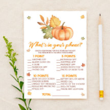 Fall Pumpkin What's in your Mobilare Baby Shower G
