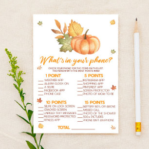 Fall Pumpkin What's in your Mobilare Baby Shower G Brevpapper