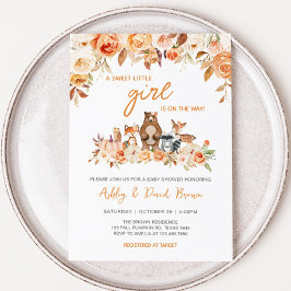 Fall Pumpkin Woodland Baby Shower Inbjudningar