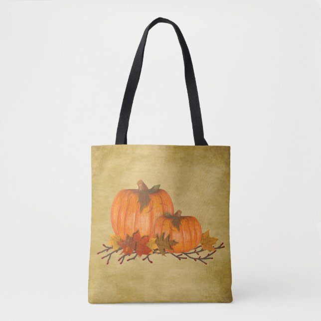 Fall Pumpkins All over Print Toit Bag Tygkasse (Framsida)