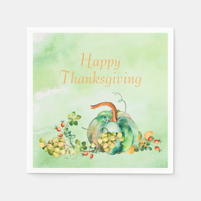 Fall Pumpkins and Berries Pappersservett (Framsidan)