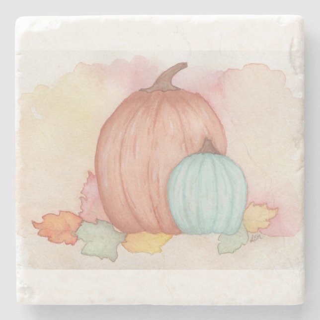 Fall Pumpkins and Löv Stenunderlägg (Framsidan)