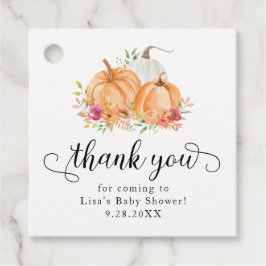 Fall Pumpkins Baby Shower Tack Gåvor Etiketter