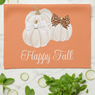 Fall Pumpkins Cute Lycklig Fall Kökshandduk