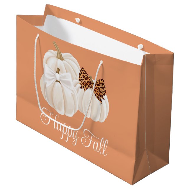 Fall Pumpkins Cute Lycklig Fall leopard print (Framsidan Vinklad)
