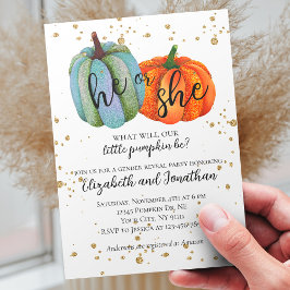 Fall Pumpkins Gender Reveal Baby Shower Inbjudningar