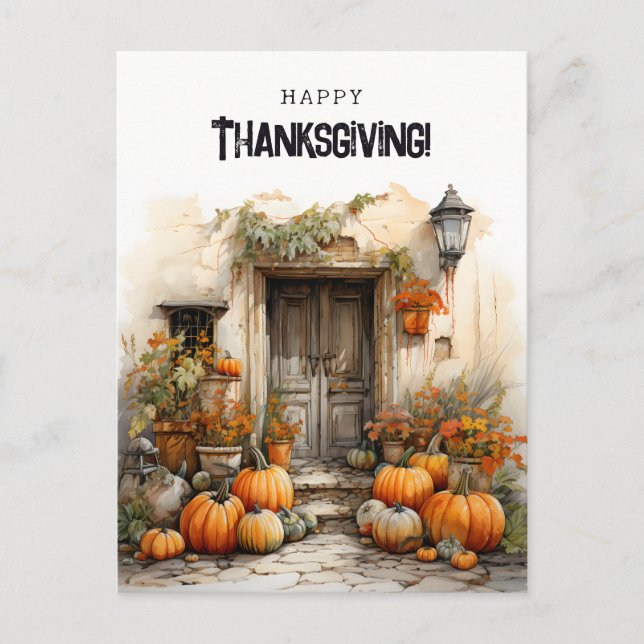 Fall Pumpkins Happy thanksgiving Vykort (Framsida)