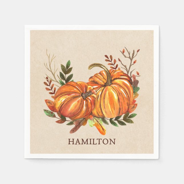 Fall Pumpkins Pappersservett (Framsidan)