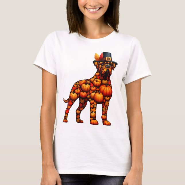 Fall Pumpkins Pug Shape Käpp Corso Cute Shape than T Shirt (Framsida)