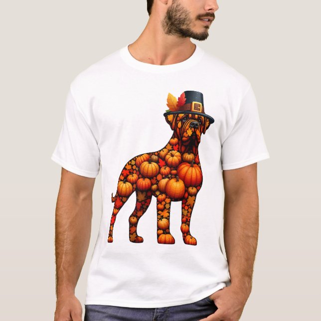 Fall Pumpkins Pug Shape Käpp Corso Cute Shape than T Shirt (Framsida)