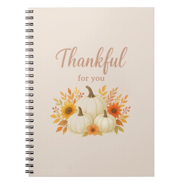 Fall Pumpkins & Sunblommor | Elegantens Thanksgivi Anteckningsbok (Framsidan)