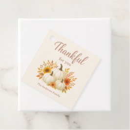 Fall Pumpkins & Sunblommor | Elegantens Thanksgivi Gåvor Etiketter