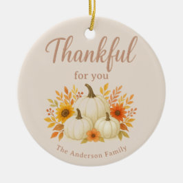 Fall Pumpkins & Sunblommor | Elegantens Thanksgivi Julgransprydnad Keramik