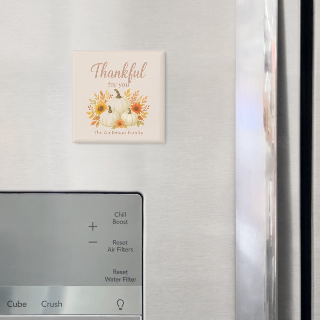 Fall Pumpkins & Sunblommor | Elegantens Thanksgivi Magnet (In Situ (Fridge))