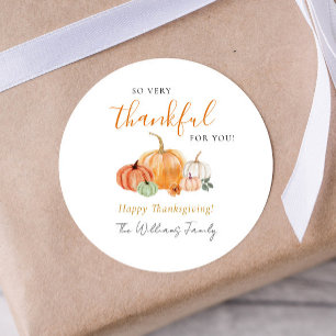 Fall Pumpkins Thanksgiving Tack Runt Klistermärke