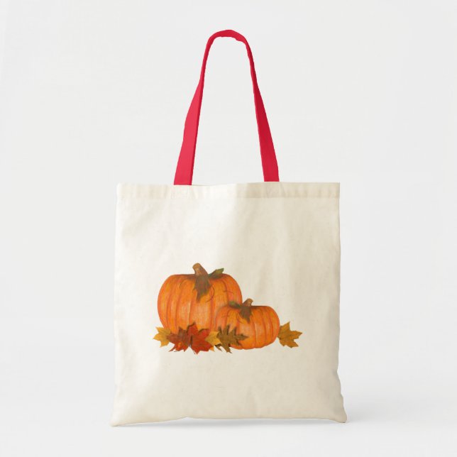 Fall Pumpkins Tote Bag Tygkasse (Framsidan)
